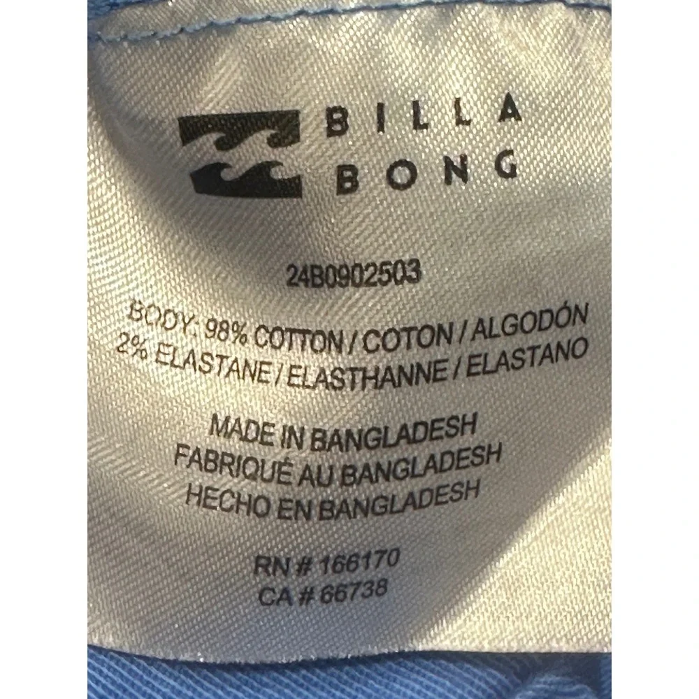 Billabong Women Blue High Waisted Cotton Blend Shorts Size 25 JEH01-1224-0370